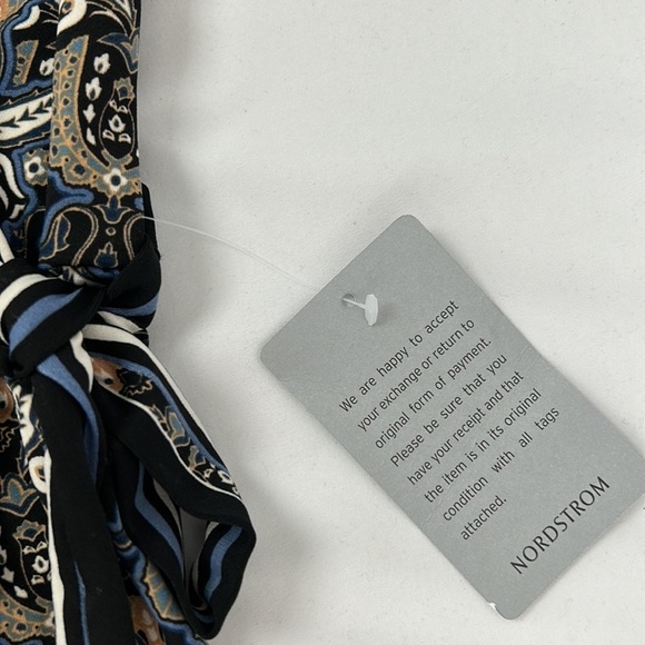 Max Studio Nordstrom Dress Faux Wrap front NWT short sleeves Mosaic print size S - Picture 6 of 12